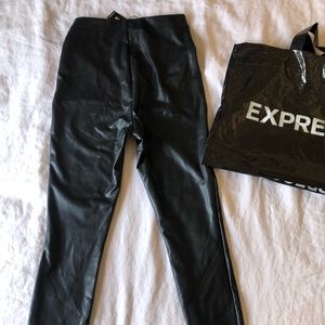 Black leather leggings